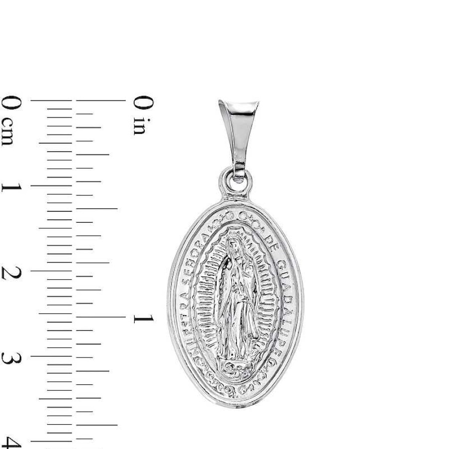 Banter Made In Italy Oval Our Lady Of Guadalupe Necklace Charm In Hollow Sterling Silver Charms