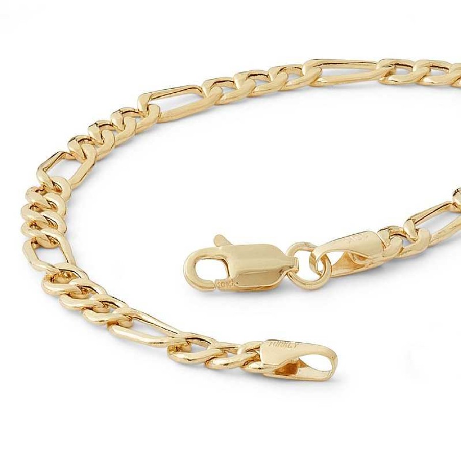 Banter 14K Hollow Gold Beveled Figaro Chain Bracelet - 7.5" Bracelets