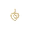 Banter Looping Double Heart Necklace Charm In 10K Gold Casting Solid Charms