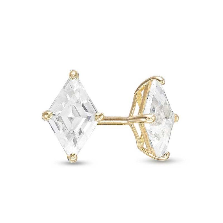 Banter Diamond-Shaped Cubic Zirconia Solitaire Stud Earrings In 10K Gold Earrings