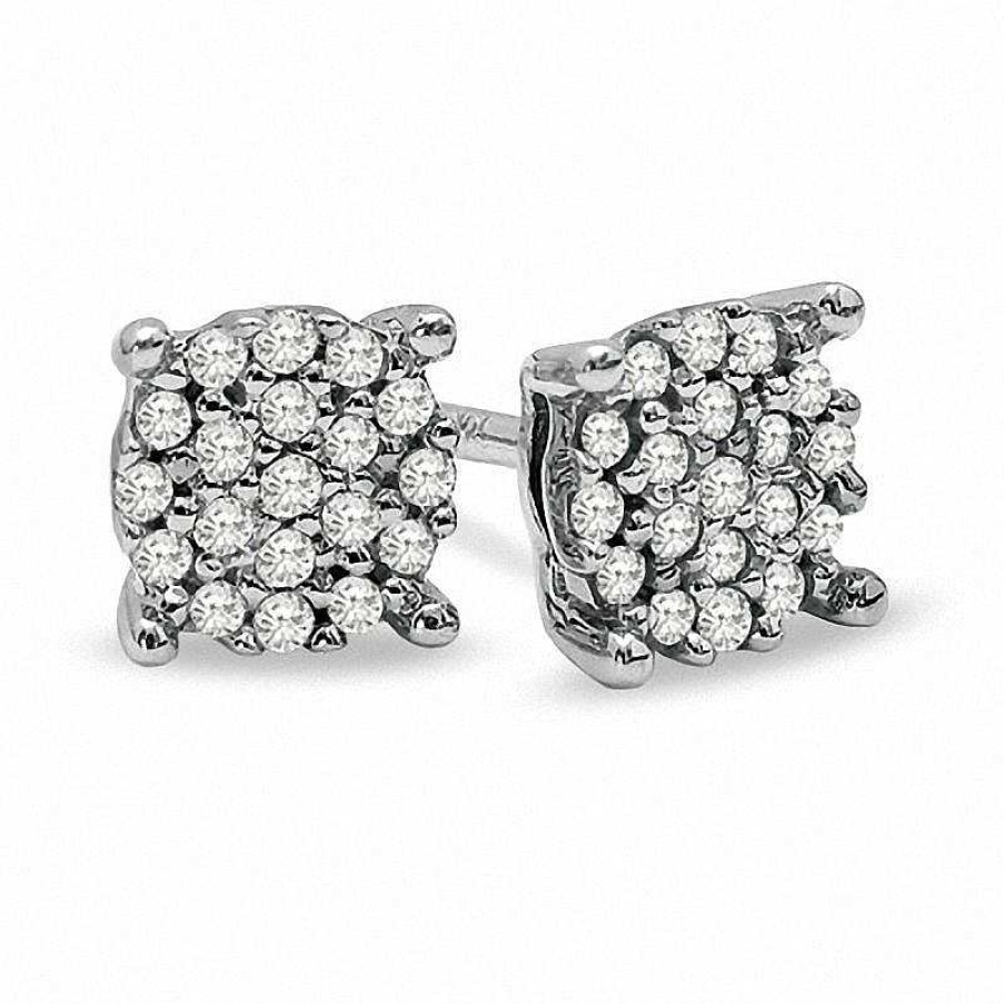 Banter 1/10 Ct. T.W. Diamond Composite Earrings In 10K White Gold Earrings