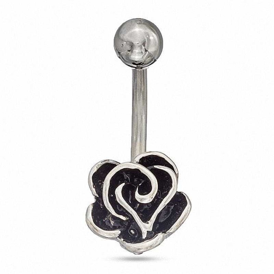 Banter Solid Stainless Steel And Brass Rose Belly Button Ring - 14G Belly Button