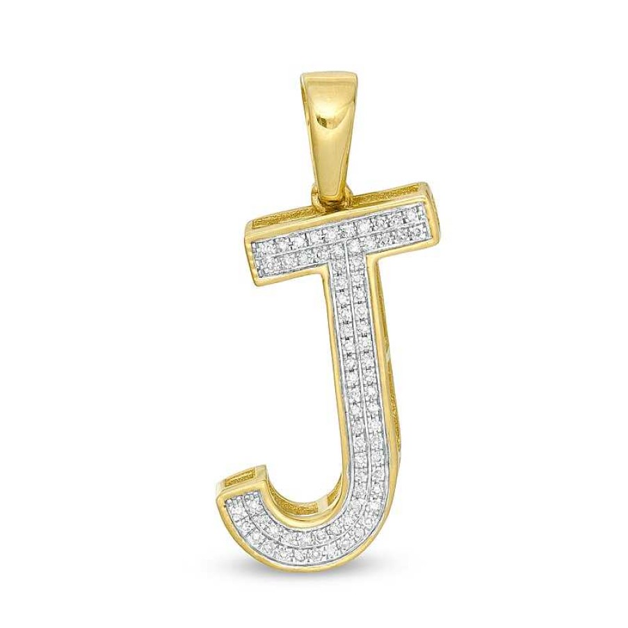 Banter 1/8 Ct. T.W. Diamond "J" Initial Necklace Charm In 10K Gold Charms