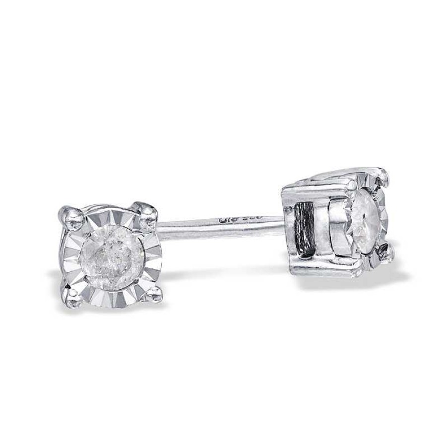 Banter 1/5 Ct. T.W. Diamond Solitaire Stud Earrings In Sterling Silver Earrings