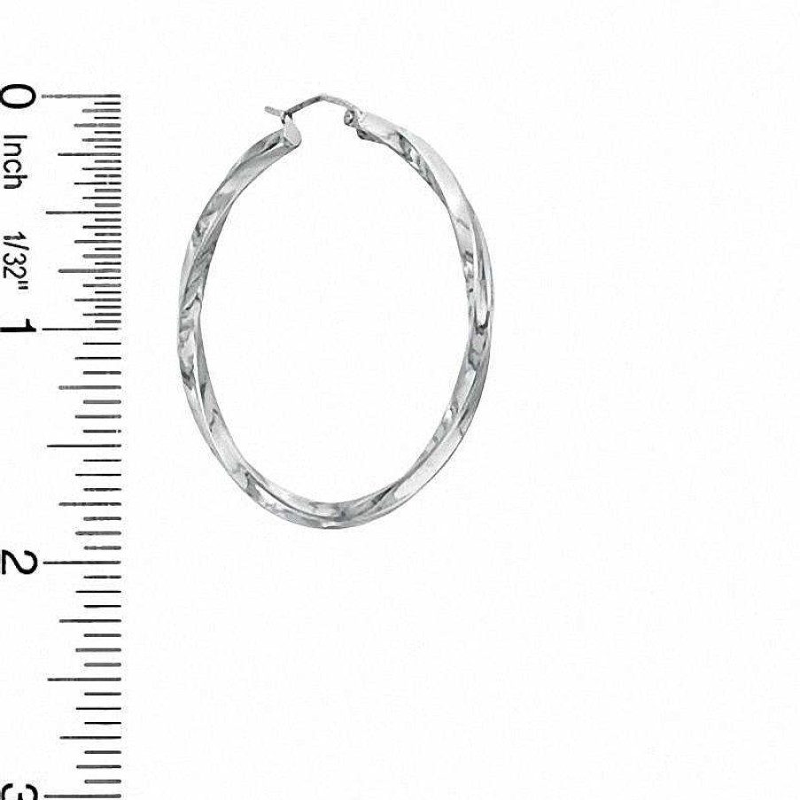 Banter 45Mm Twist Tube Hoop Earrings In Hollow Sterling Silver Earrings