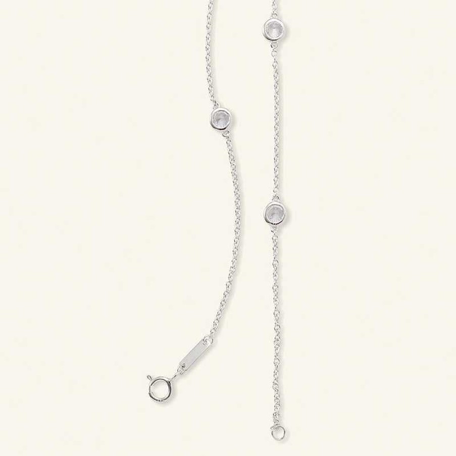 Banter 3.5Mm Bezel-Set Cubic Zirconia Station Necklace In Solid Sterling Silver Necklaces