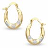 Banter 10K Two-Tone Gold Three Heart Hoop Earrings Earrings