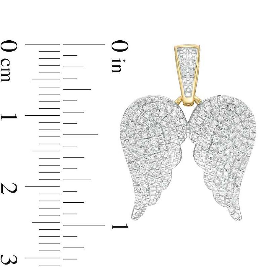 Banter 1/4 Ct. T.W. Diamond Angel Wings Necklace Charm In 10K Gold Charms