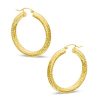 Banter 35Mm Diamond-Cut Hoop Earrings In 14K Tube Hollow Gold Earrings