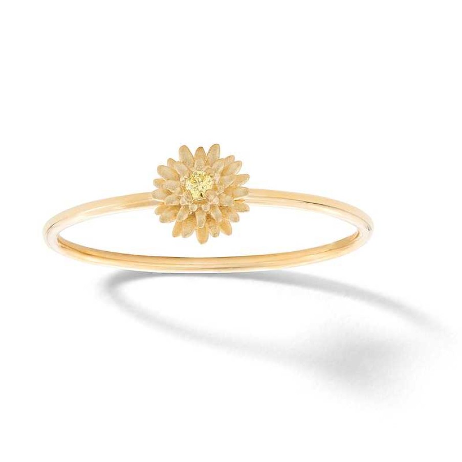 Banter 10K Solid Gold Cz Chrysanthemum Ring Rings