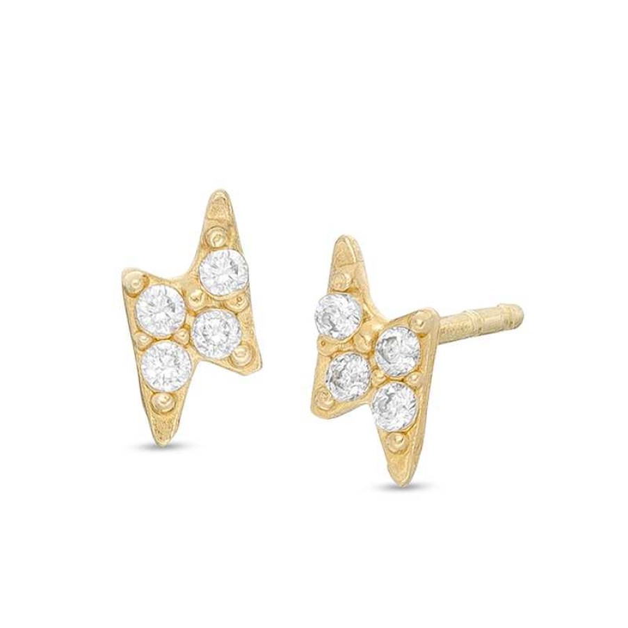 Banter Cubic Zirconia Lightning Bolt Stud Earrings In 10K Gold Earrings