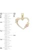 Banter Cubic Zirconia Rosebud Open Heart Two-Tone Necklace Charm In 10K Gold Charms