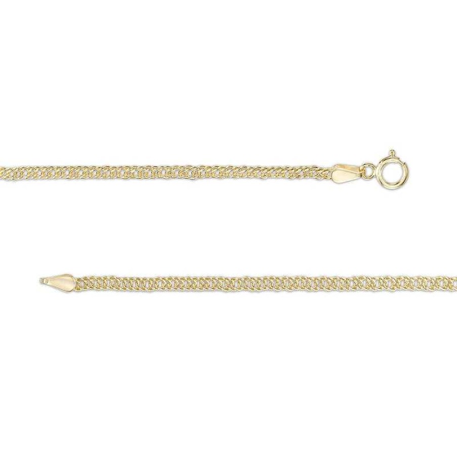 Banter Made In Italy Double Curb Chain Necklace In 10K Hollow Gold- 18" Necklaces