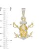 Banter 1/5 Ct. T.W. Diamond Pav Pirate Anchor Charm In Sterling Silver With 14K Gold Plate Charms