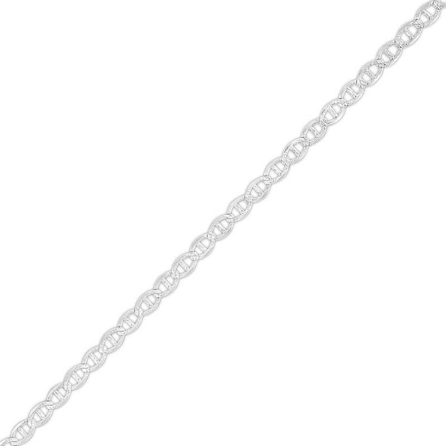 Banter 2.7Mm Diamond-Cut Pav Mariner Chain Anklet In Solid Sterling Silver - 10" Ankle