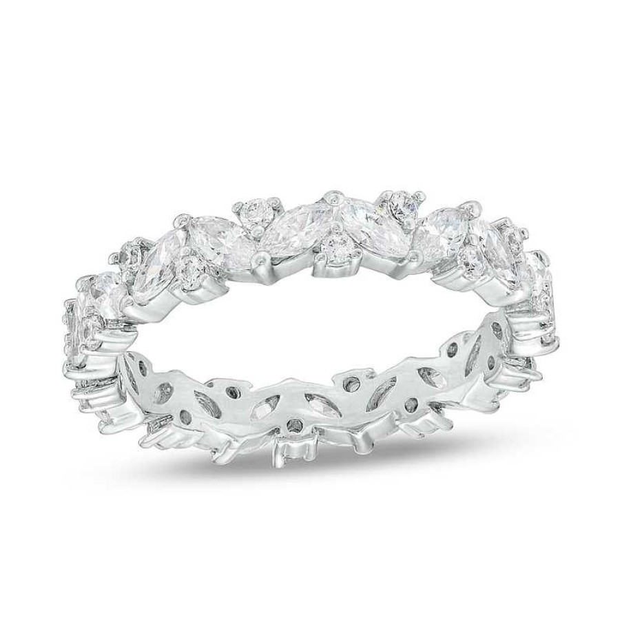 Banter Cubic Zirconia Marquise And Round Eternity Band In Sterling Silver - Size 8 Rings