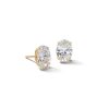 Banter 10K Solid Gold Cz Oval Studs Earrings