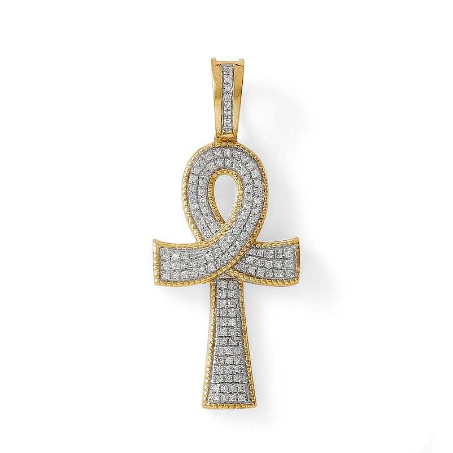 Banter 1/6 Ct. T.W. Diamond Ankh Cross Pendant In 10K Gold Charms