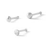 Banter Semi-Solid Sterling Silver Crystal Nose Stud Set - 22G Nose