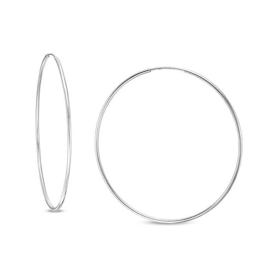 Banter 50Mm Continuous Tube Hoop Earrings In Hollow Sterling Silver Earrings