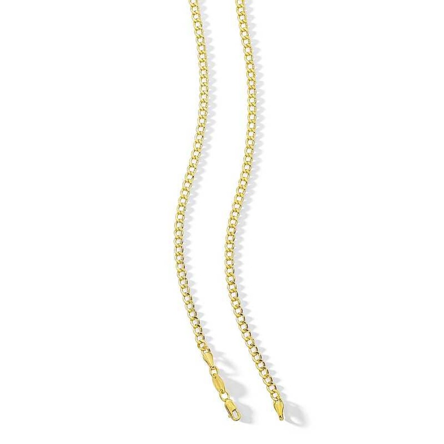 Banter 080 Gauge Curb Chain Necklace In 14K Hollow Gold Bonded Sterling Silver - 20" Necklaces