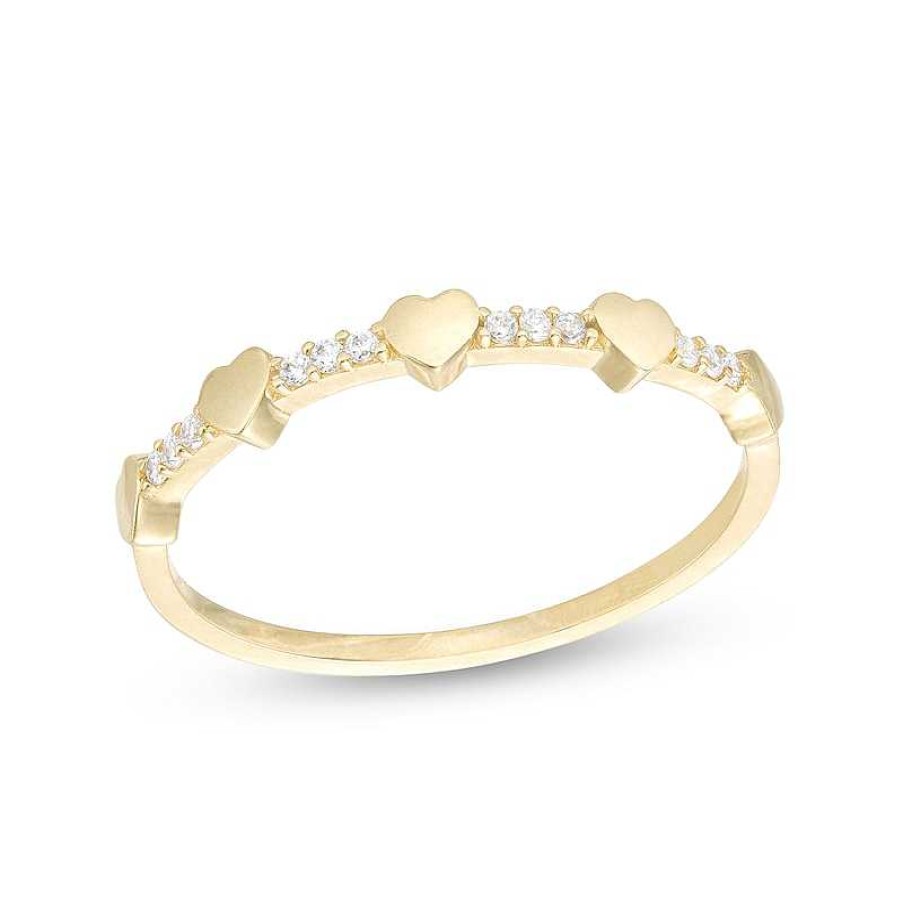 Banter Cubic Zirconia Heart Band Ring In 10K Gold Rings