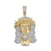 Banter 1/6 Ct. T.W. Diamond Thorn Crown Jesus Necklace Charm In Sterling Silver With 14K Gold Plate Charms