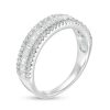 Banter Baguette And Round Cubic Zirconia Triple Row Ring In Solid Sterling Silver - Size 8 Rings