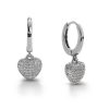 Banter Sterling Silver Cz Heart Dangle Huggies Earrings