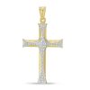 Banter Textured Cross Necklace Charm In 10K Two-Tone Gold Charms