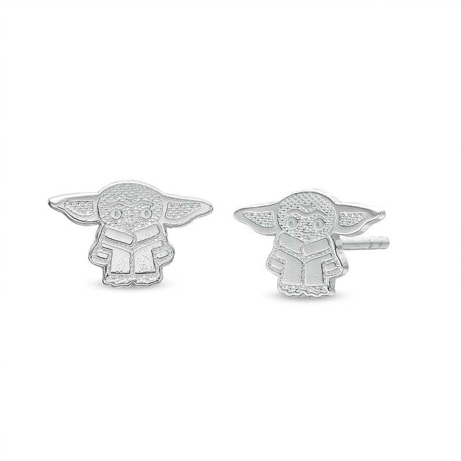 Banter Child'S ©Disney Baby Yoda Textured Stud Earrings In Solid Sterling Silver Earrings