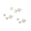 Banter Simulated Opal And Cubic Zirconia Three Piece Stud Earrings Set In 10K Gold Earrings