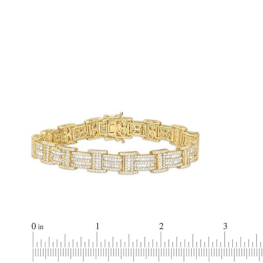 Banter Cubic Zirconia Pav Link Bracelet In Sterling Silver With 14K Gold Plate - 8.5" Bracelets