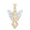 Banter Filigree Wing Angel Necklace Charm In 10K Gold Charms