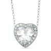 Banter 7Mm Heart-Shaped Cubic Zirconia Frame Pendant In Sterling Silver - 20" Necklaces