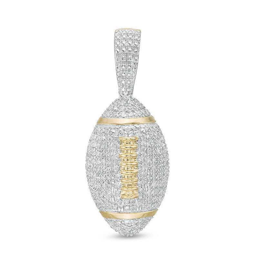 Banter 1/2 Ct. T.W. Diamond Football Necklace Charm In 10K Gold Charms