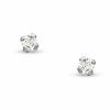 Banter 2Mm Cubic Zirconia Solitaire Stud Piercing Earrings In 14K Solid White Gold Earrings