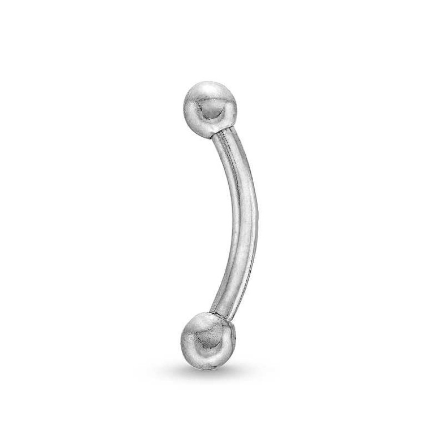 Banter 14K White Gold Curved Barbell - 18G 5/16" Ear