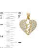 Banter Cubic Zirconia Mended Broken Heart Necklace Charm In 10K Solid Gold Charms