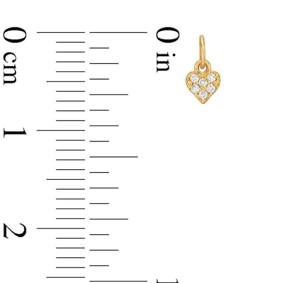 Banter Cubic Zirconia Pav Heart Bracelet Charm In 14K Semi-Solid Gold Charms