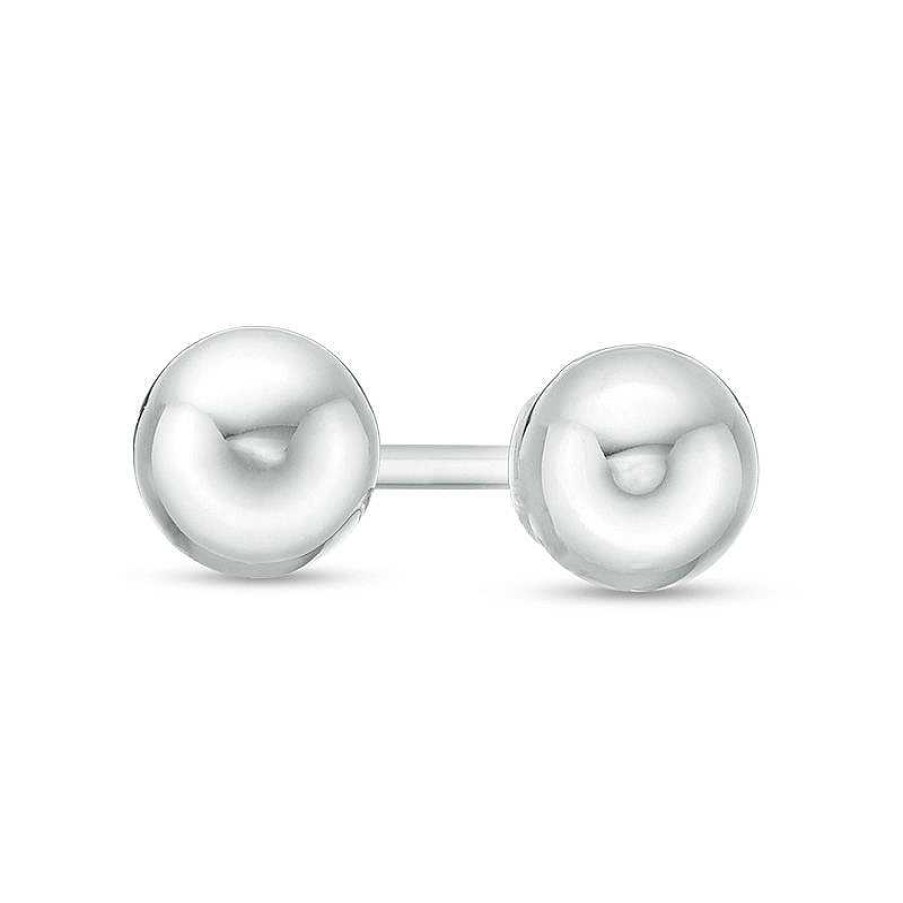 Banter 4Mm Ball Stud Piercing Earrings In 14K Solid White Gold Earrings