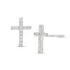 Banter Cubic Zirconia Cross Stud Earrings In Sterling Silver Earrings