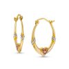 Banter 10K Hollow Gold Heart Tri-Color Hoops Earrings