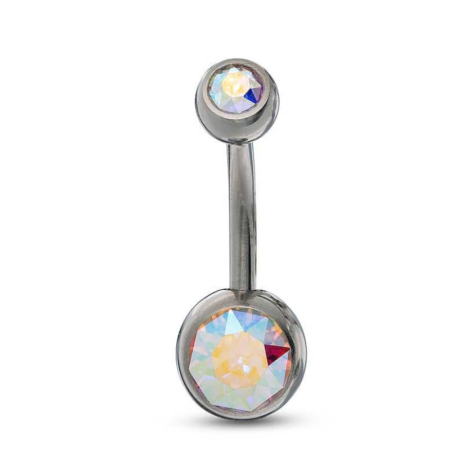 Banter Titanium Iridescent Crystal Belly Button Ring - 14G 7/16" Belly Button