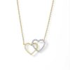 Banter 10K Solid Gold 1/10 Ct. T.W. Diamond Double Heart Necklace Necklaces