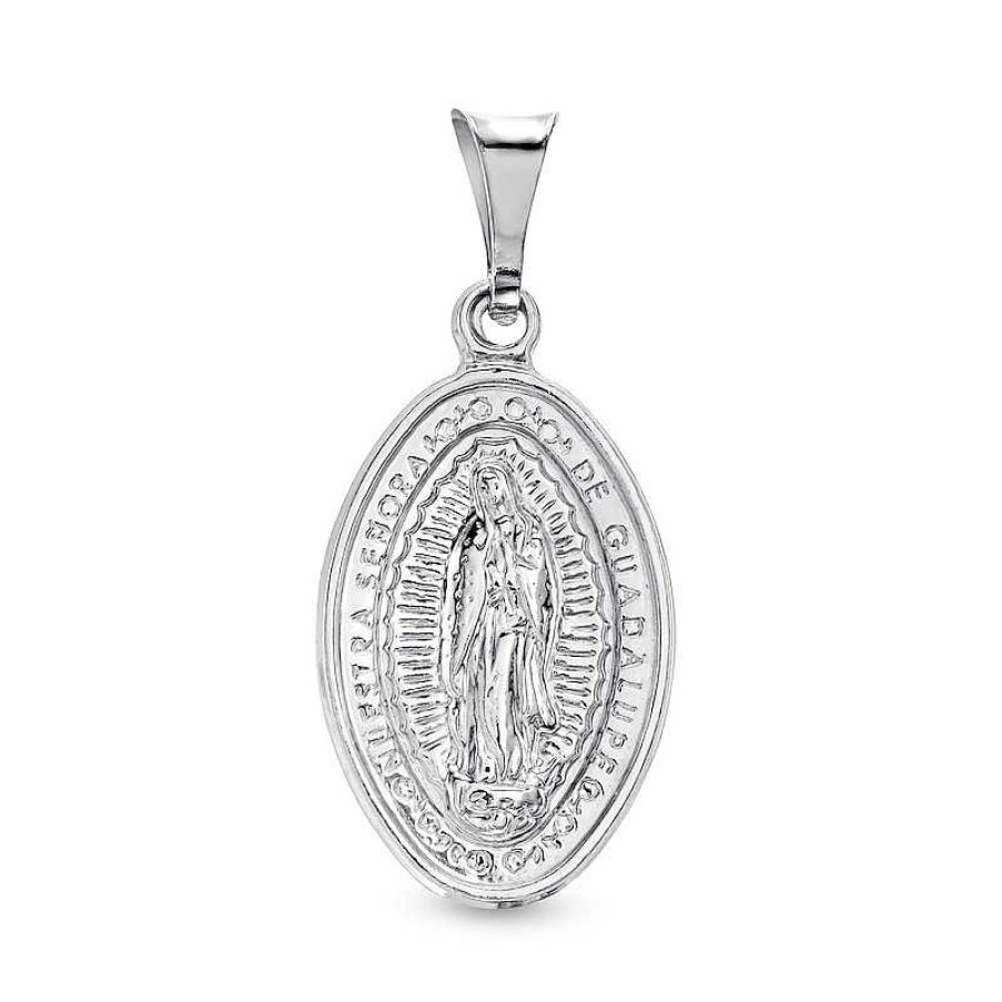 Banter Made In Italy Oval Our Lady Of Guadalupe Necklace Charm In Hollow Sterling Silver Charms