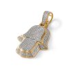 Banter 1/4 Ct. T.W. Composite Diamond Frame Hamsa Necklace Charm In 10K Gold Charms