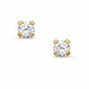 Banter 3Mm Cubic Zirconia Solitaire Stud Piercing Earrings In Solid Stainless Steel With 24K Gold Plate Earrings