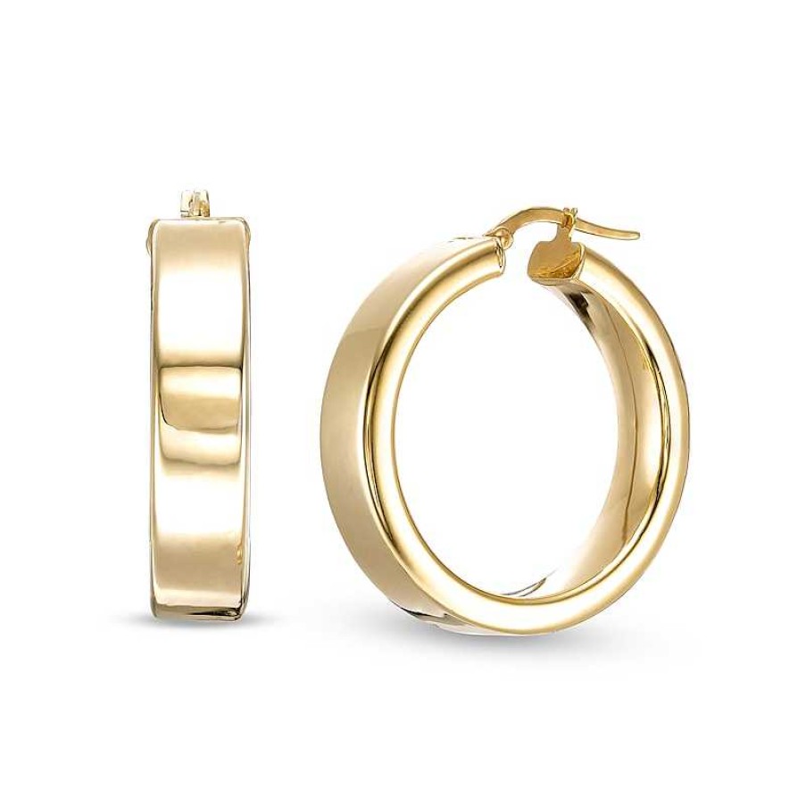 Banter Made In Italy 25Mm Square Hoop Earrings In 10K Gold Tube Earrings