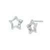 Banter Child'S Cubic Zirconia Open Star Three Stone Stud Earrings In Sterling Silver Earrings